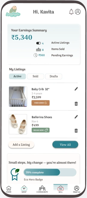 Seller Dashboard Screen